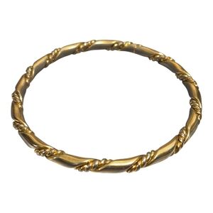 Vintage Gold Tone Twisted Rope Bangle Bracelet Classic Style